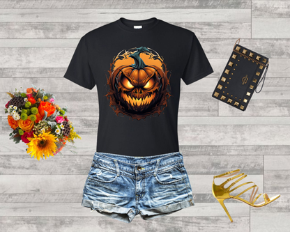 Cute Pumpkin Tee - Jack O' Lantern Halloween Shirt for Women, Kids, Moms & Dads - Spooky Fall T-Shirt - Pumpkin Design