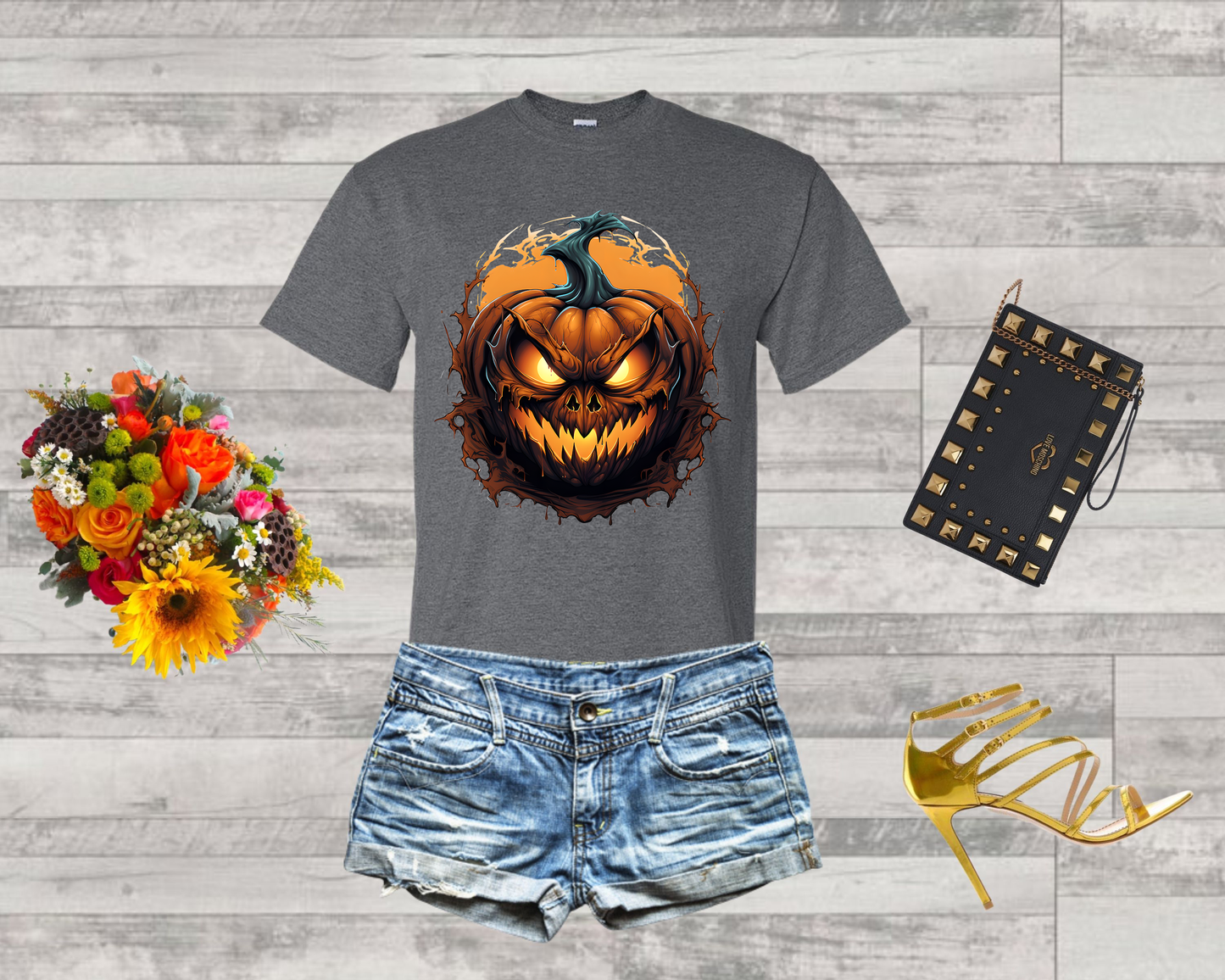 Cute Pumpkin Tee - Jack O' Lantern Halloween Shirt for Women, Kids, Moms & Dads - Spooky Fall T-Shirt - Pumpkin Design