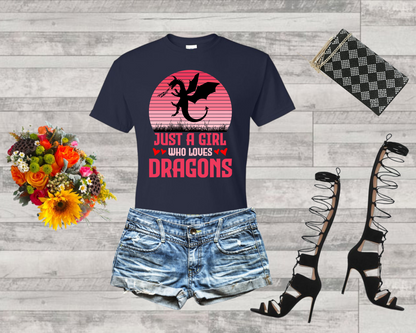 Just a Girl Who Loves Dragons T-Shirt | Dragon Lover Shirt | Unisex Tee