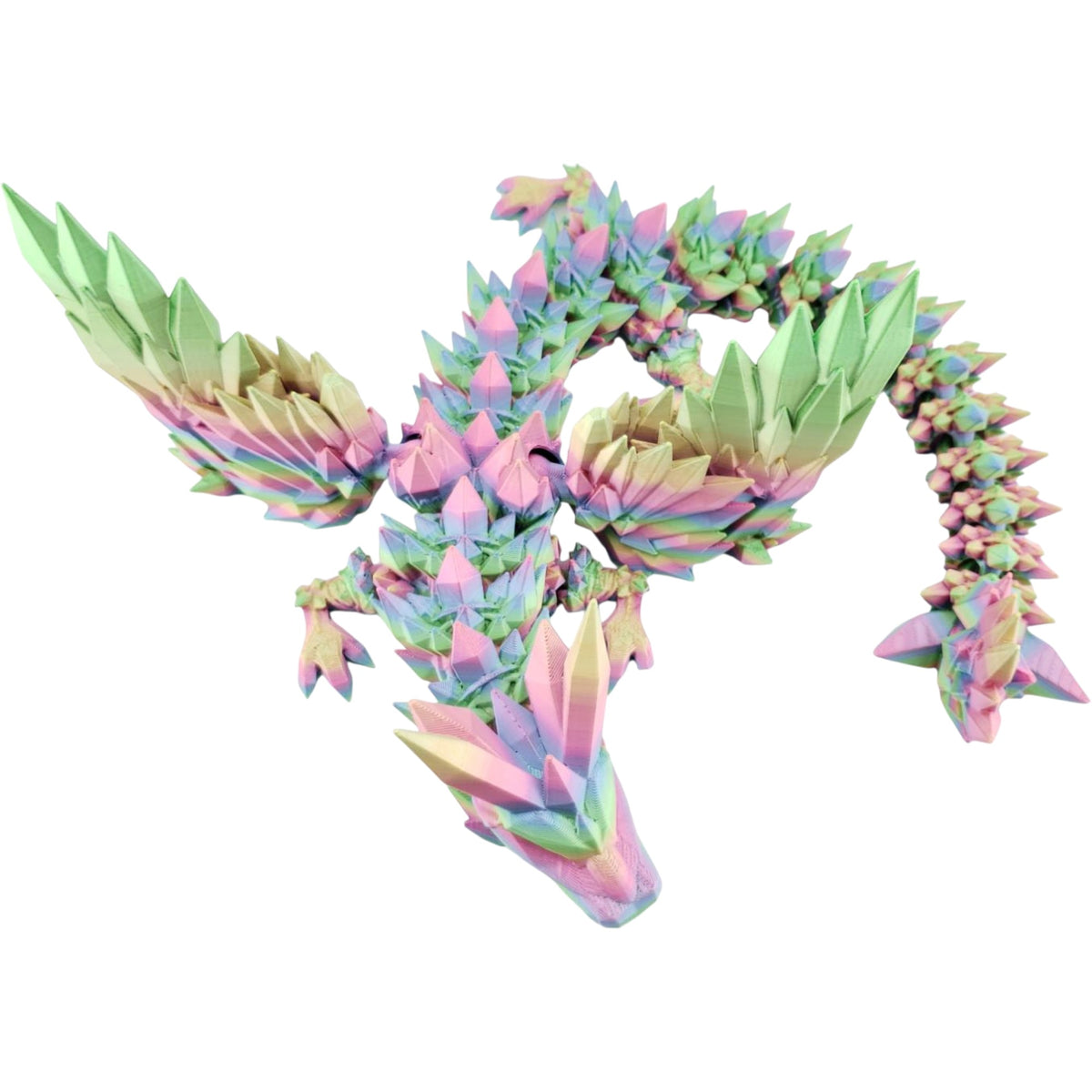 Crystal Wing Dragon 18.5 inch 3D printed collectible full view