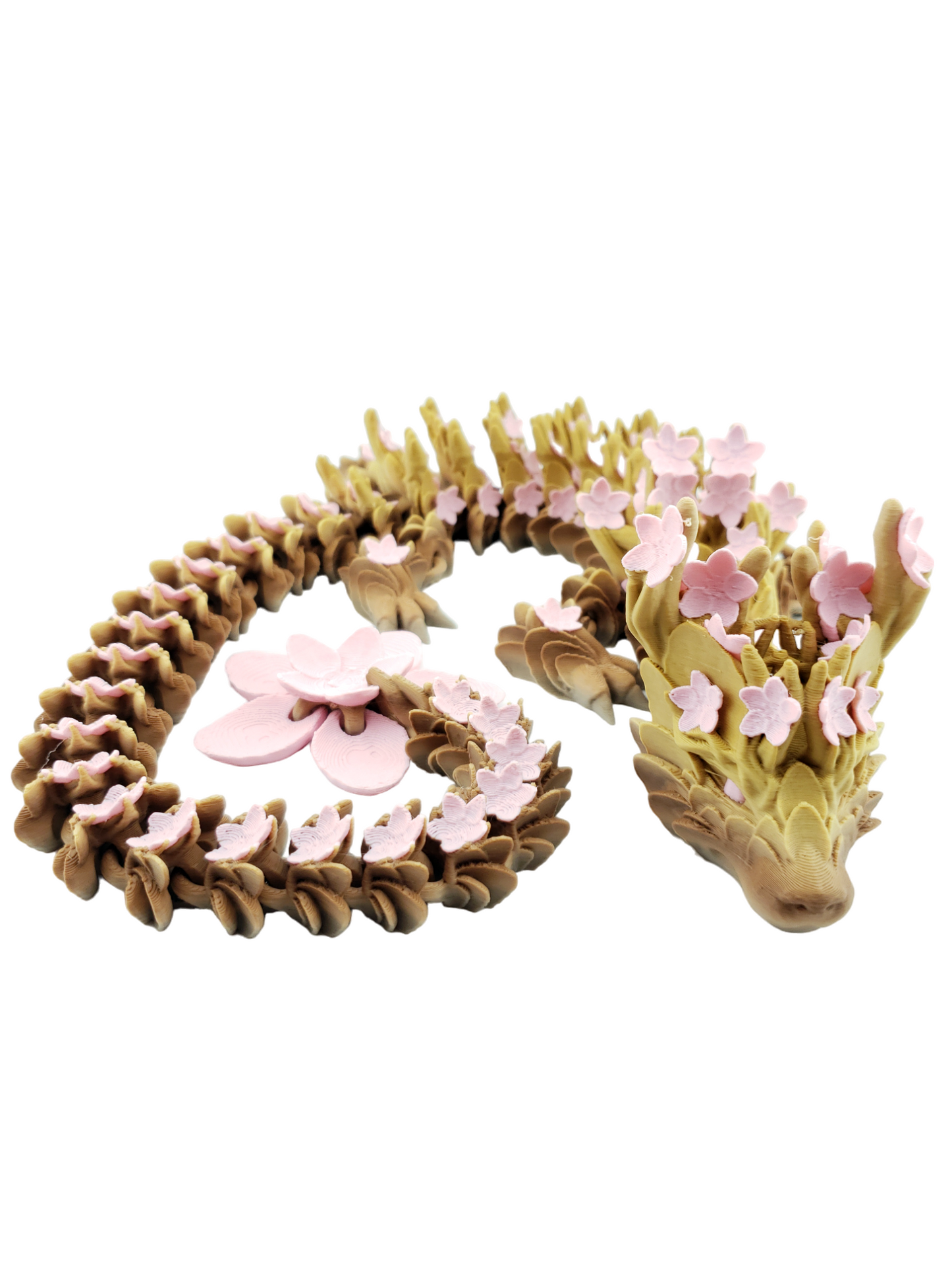 1 Articulated Cherry Blossom Dragon - Adult Full Size - 3D Printed Fantasy Creature - Cinderwing3d