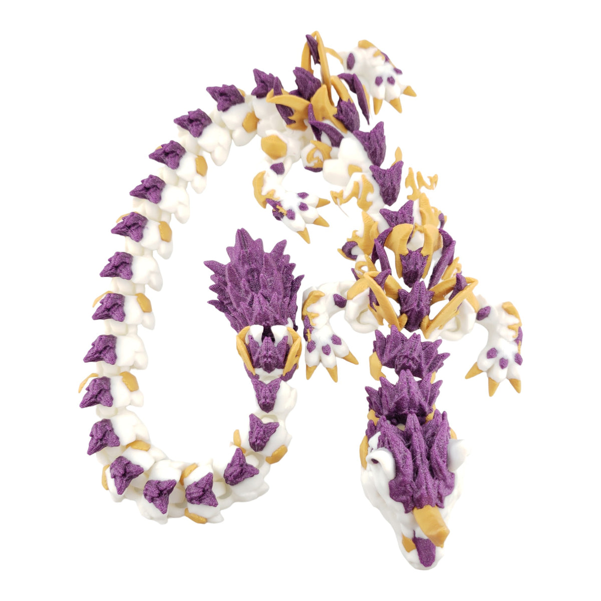 White with Diamond Purple and Gold Unicorn Dragon full view