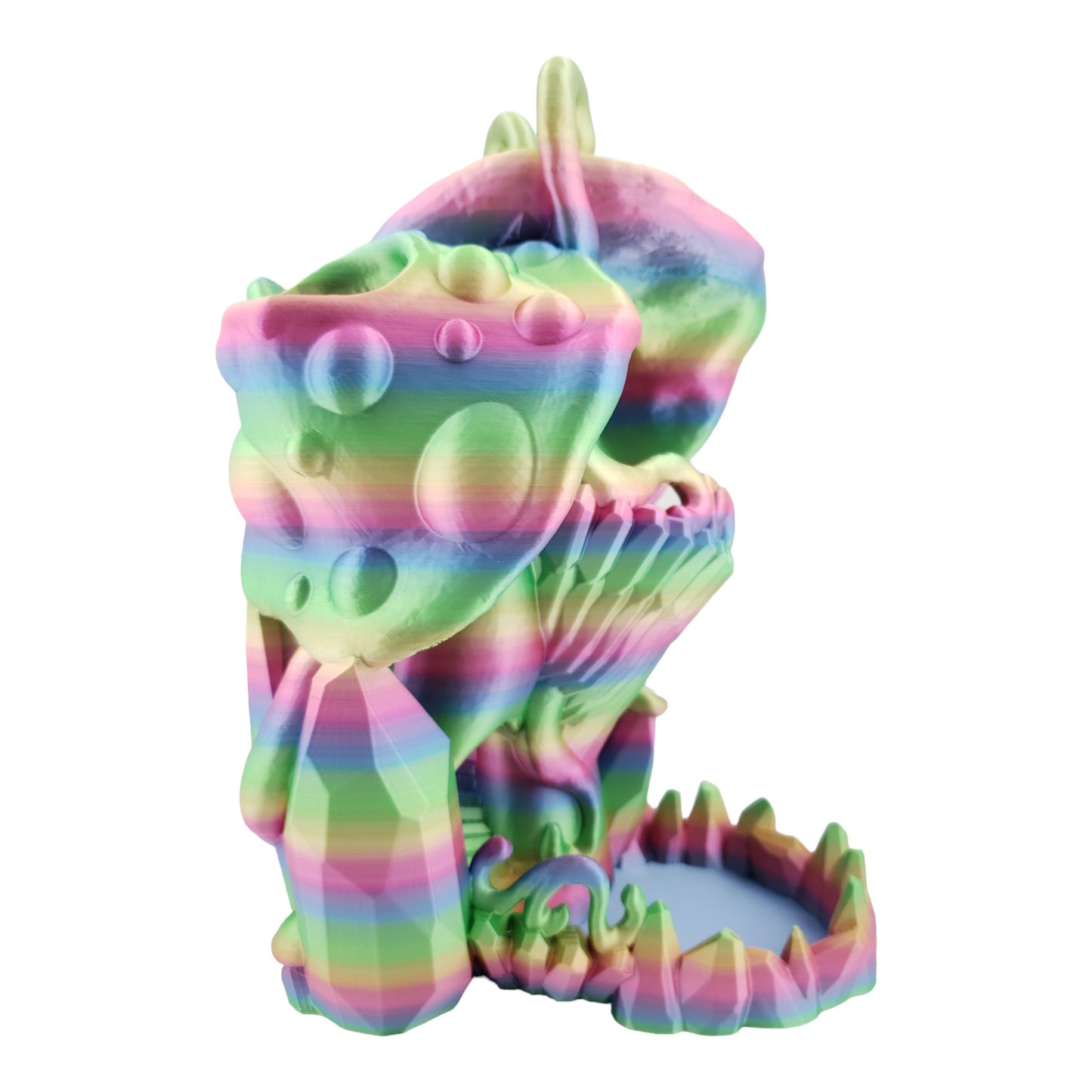 Crystal Mushroom Dice Tower – 3D Printed Fantasy RPG Accessory | Multiple Sizes & Colors | Optional Dragon Companion