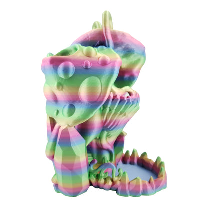 Crystal Mushroom Dice Tower – 3D Printed Fantasy RPG Accessory | Multiple Sizes & Colors | Optional Dragon Companion