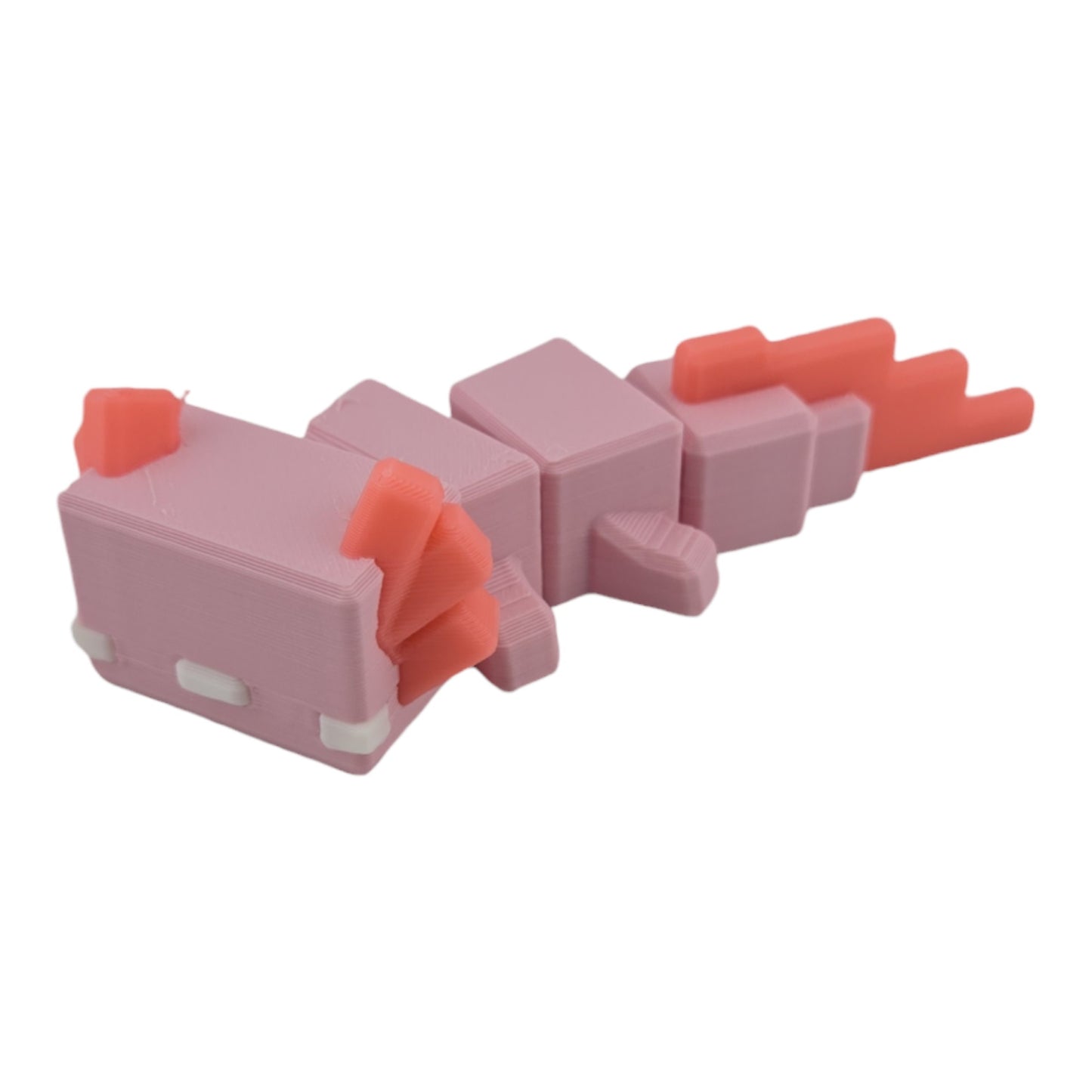 The Geek Galleria Blocky Axolotl – 3D Printed Cube-Body Articulated Figure | Cute Aquatic Desk Companion