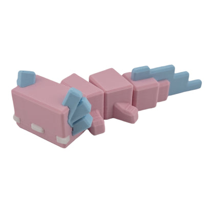 The Geek Galleria Blocky Axolotl – 3D Printed Cube-Body Articulated Figure | Cute Aquatic Desk Companion