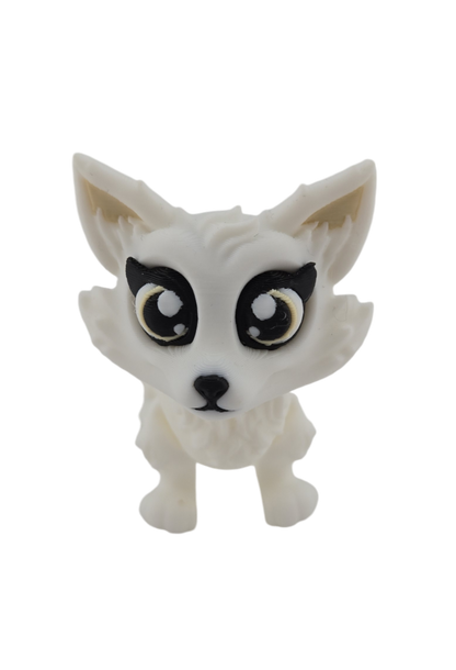 Flexi Artic Fox - 3D Printed Fantasy Creature - Authorized Seller - Articulated Desk Decor