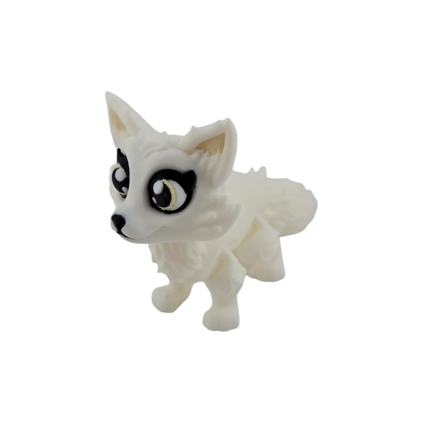 Flexi Artic Fox - 3D Printed Fantasy Creature - Authorized Seller - Articulated Desk Decor