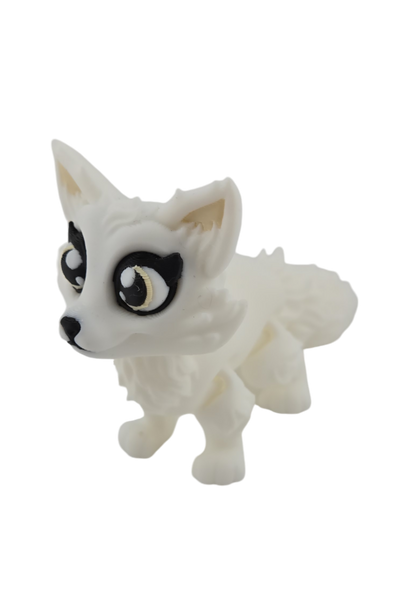 Flexi Artic Fox - 3D Printed Fantasy Creature - Authorized Seller - Articulated Desk Decor