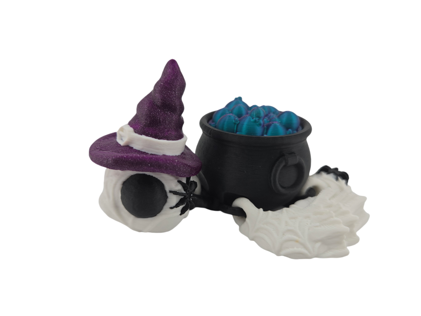 Articulated Witch Turtle - 3D Printed Swappable Hats/Cauldron Covers