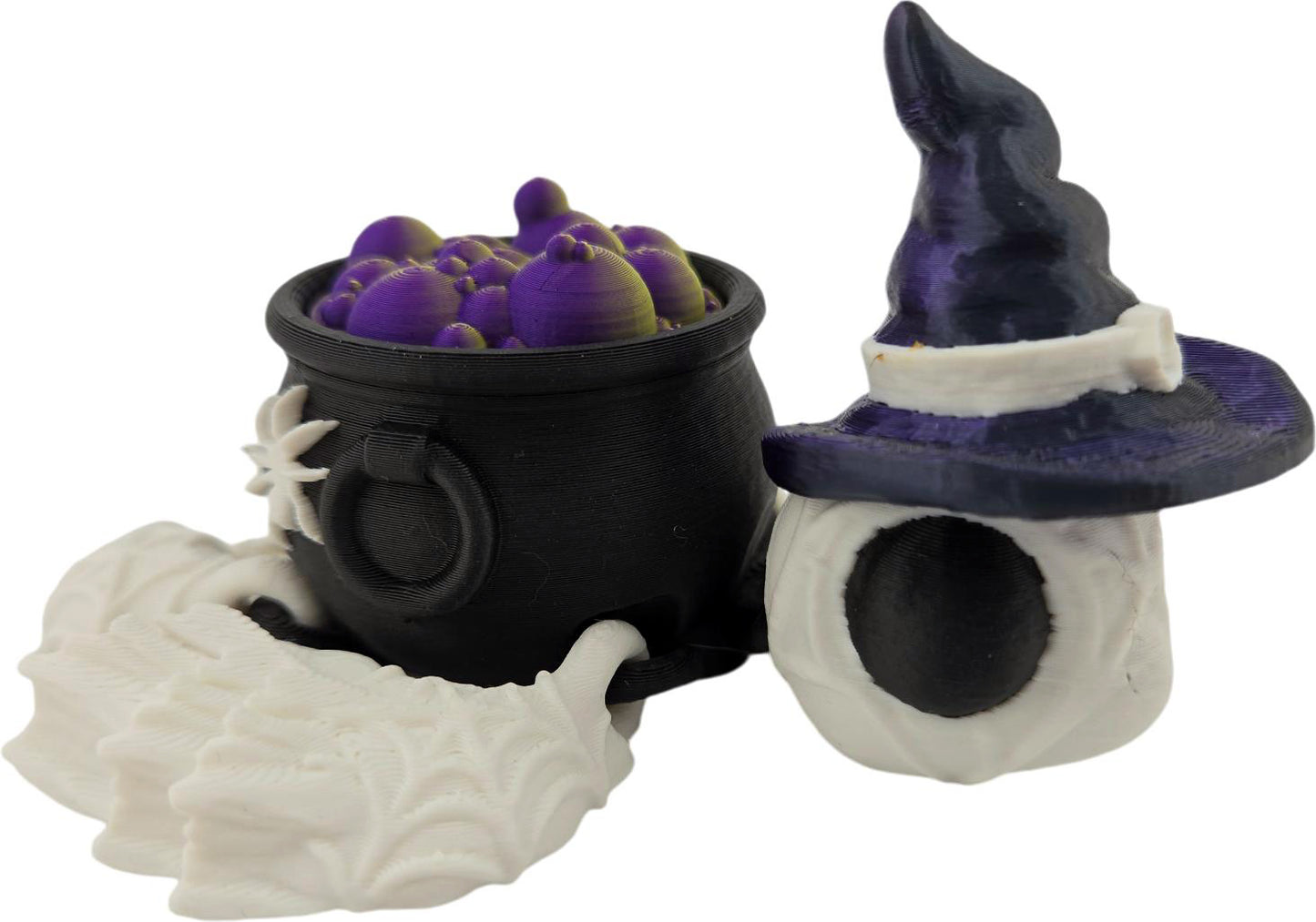 Articulated Witch Turtle - 3D Printed Swappable Hats/Cauldron Covers