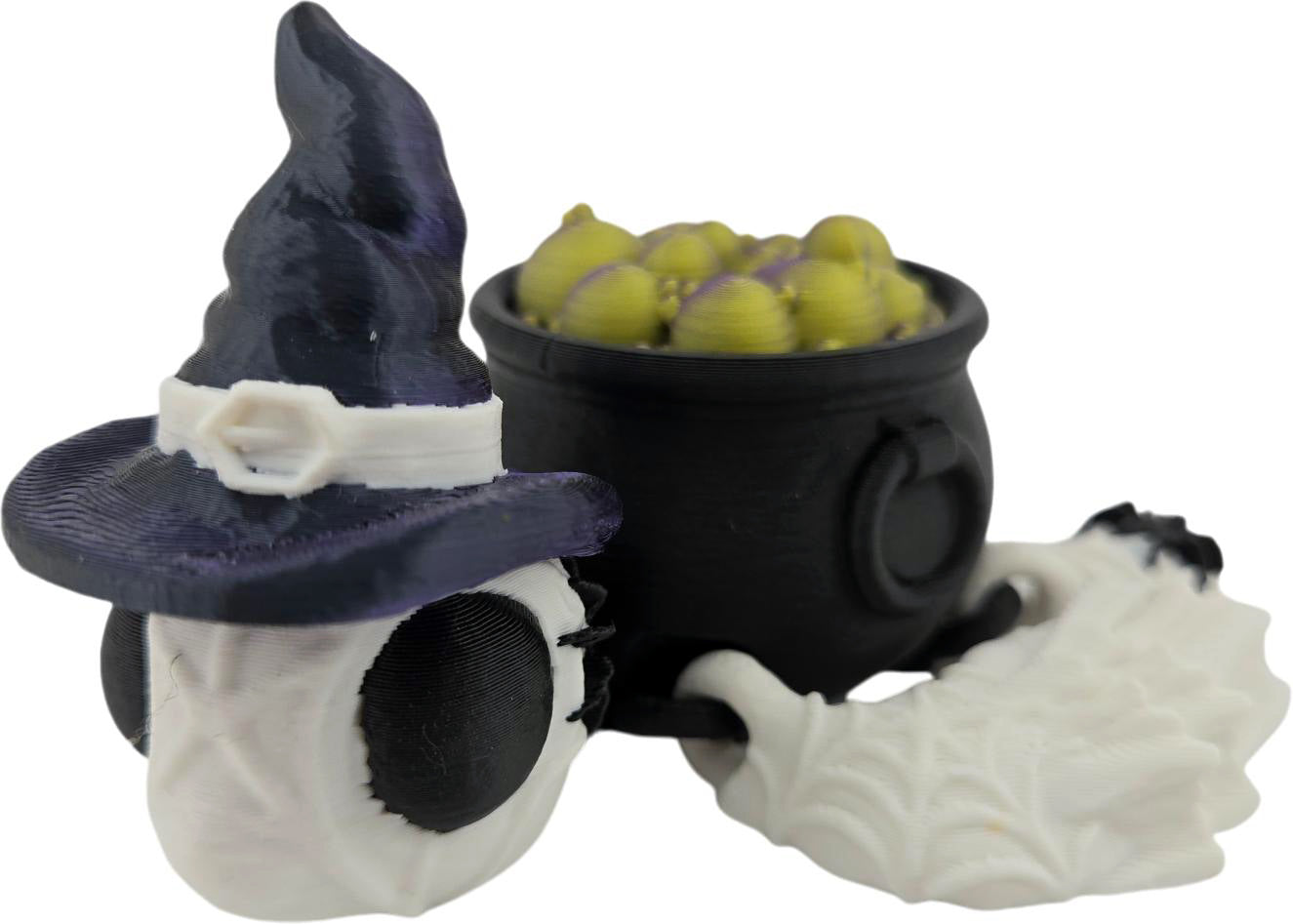 Articulated Witch Turtle - 3D Printed Swappable Hats/Cauldron Covers