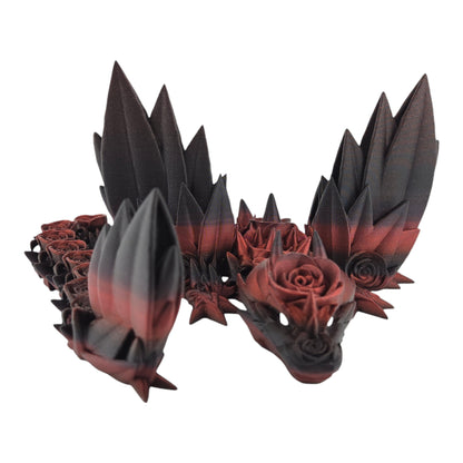 Large 19-inch 3D Printed Articulated Rosewing Dragon | 8-12 Inch Expandable Wingspan | Fantasy Collectible Figurine