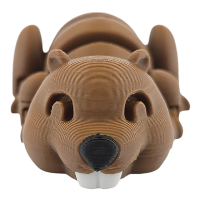 Articulated Beaver – 3D Printed Collectible | Poseable Beaver Figurine | Optional Locking Stump Container