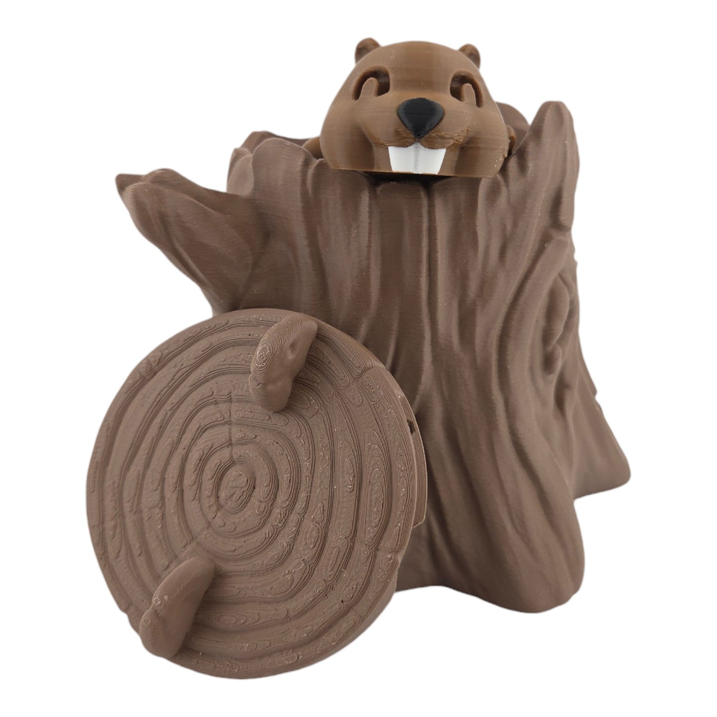 Articulated Beaver – 3D Printed Collectible | Poseable Beaver Figurine | Optional Locking Stump Container