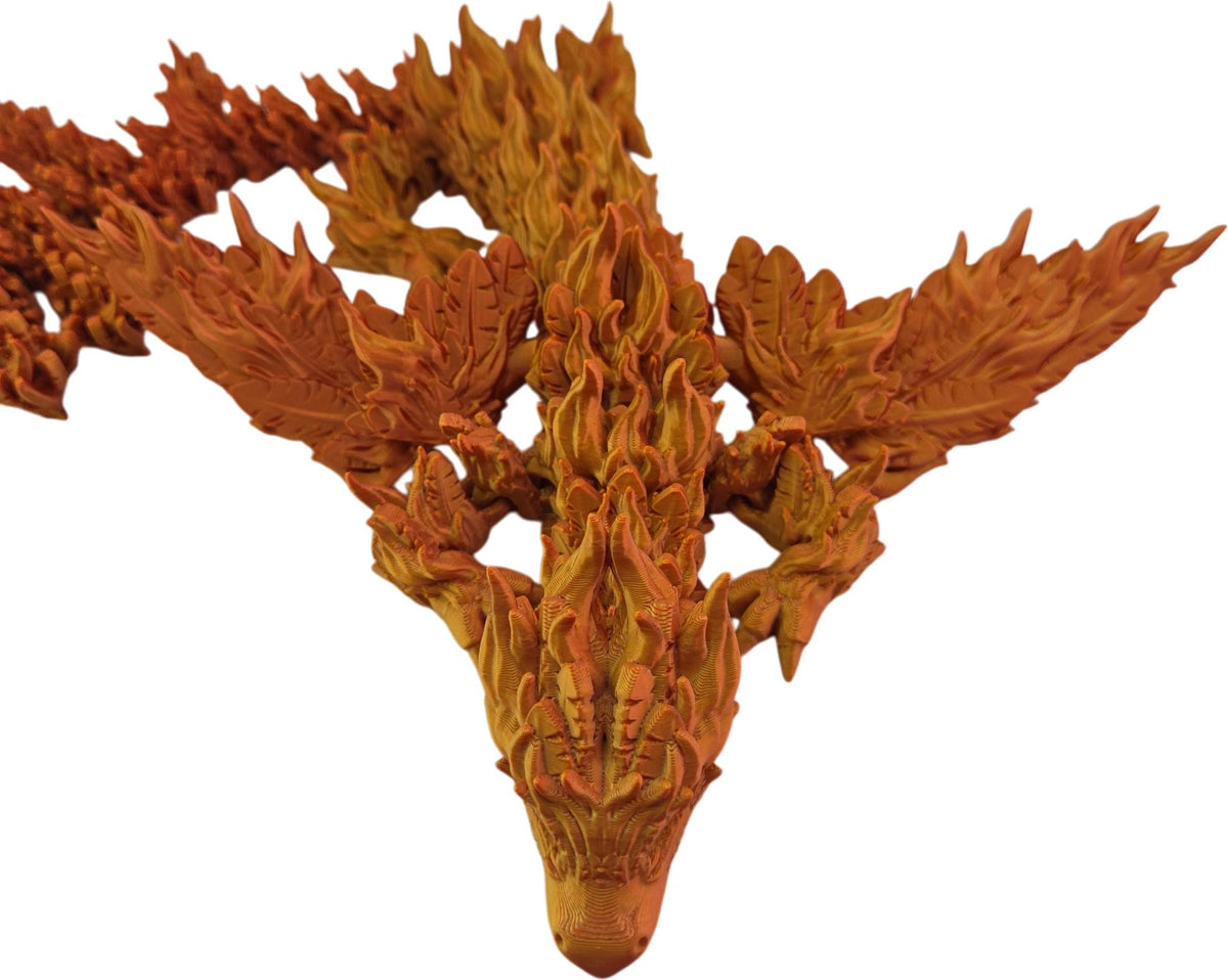 Red Gold Dual Phoenix Dragon front view