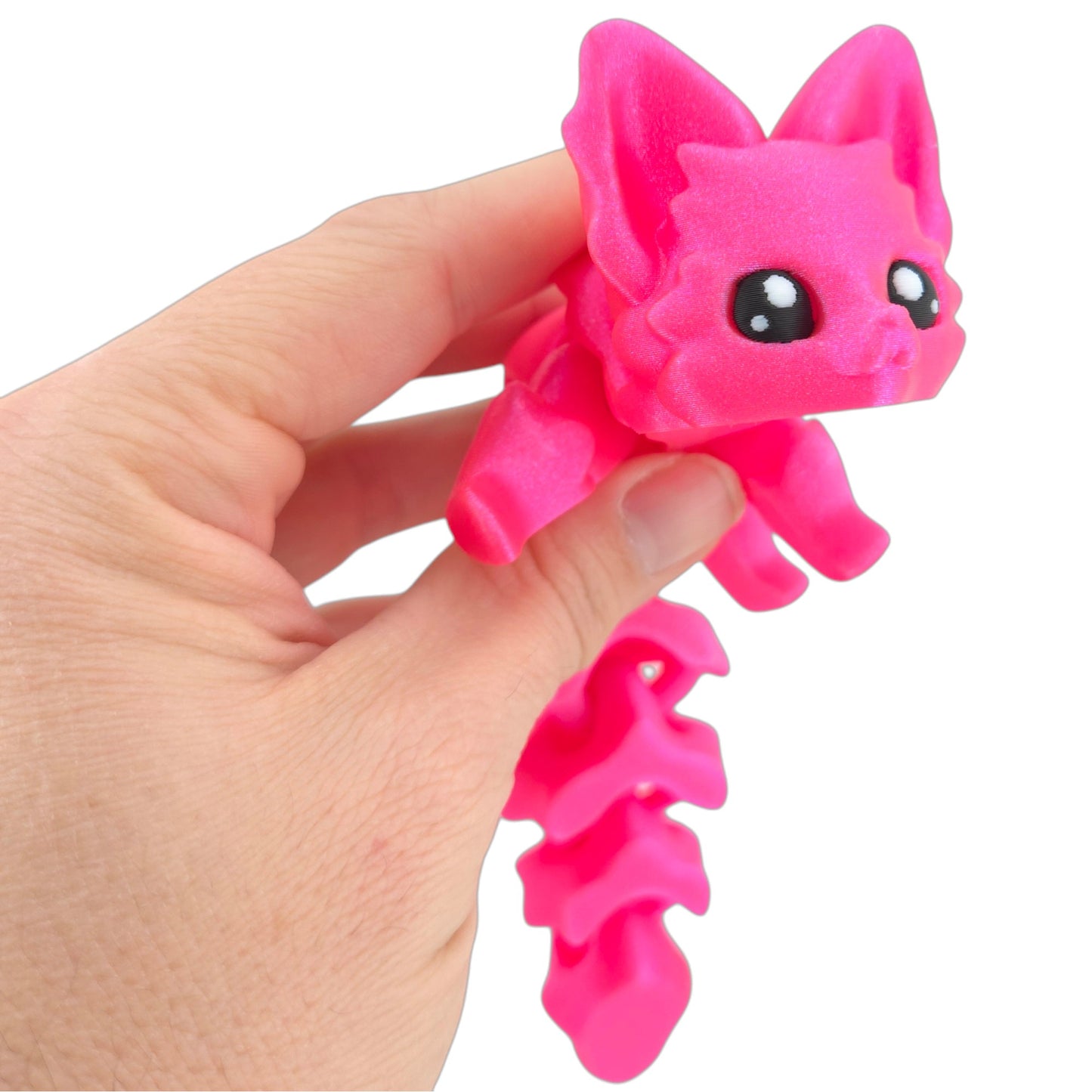 Articulated Cute Flexi Fox 7.5 Inches - 3D Printed Fantasy - Customizable Colors - Authorized Seller - Articulated Desk Buddy