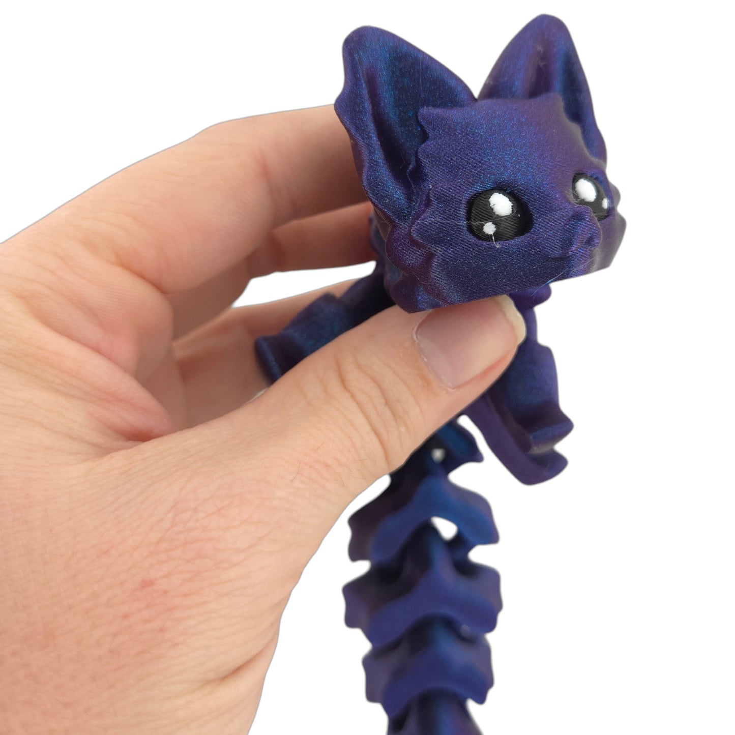 Articulated Cute Flexi Fox 7.5 Inches - 3D Printed Fantasy - Customizable Colors - Authorized Seller - Articulated Desk Buddy