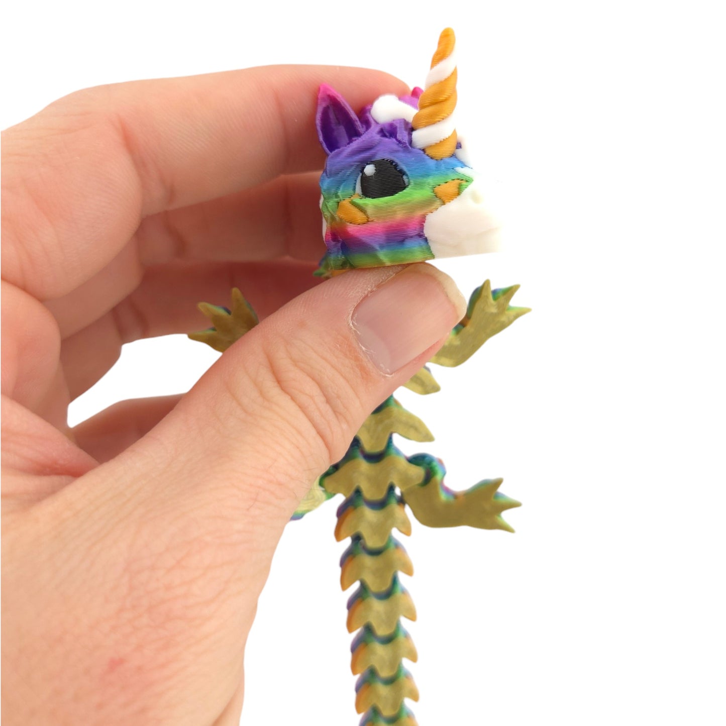 3D Printed Alicorn Dragon Figurine, 6 Inch Articulated Fantasy Collectible