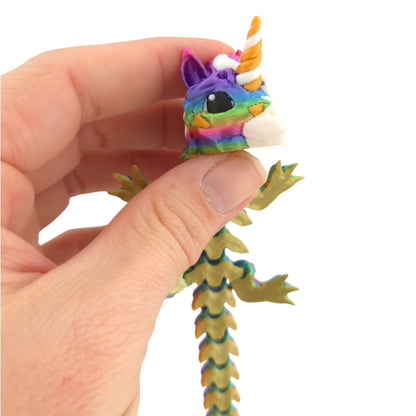 3D Printed Alicorn Dragon Figurine, 6 Inch Articulated Fantasy Collectible