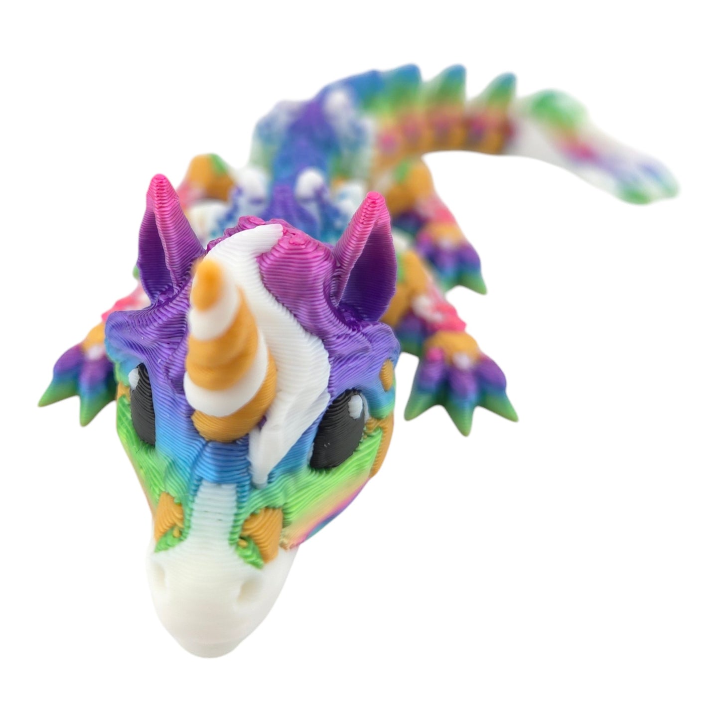 3D Printed Alicorn Dragon Figurine, 6 Inch Articulated Fantasy Collectible
