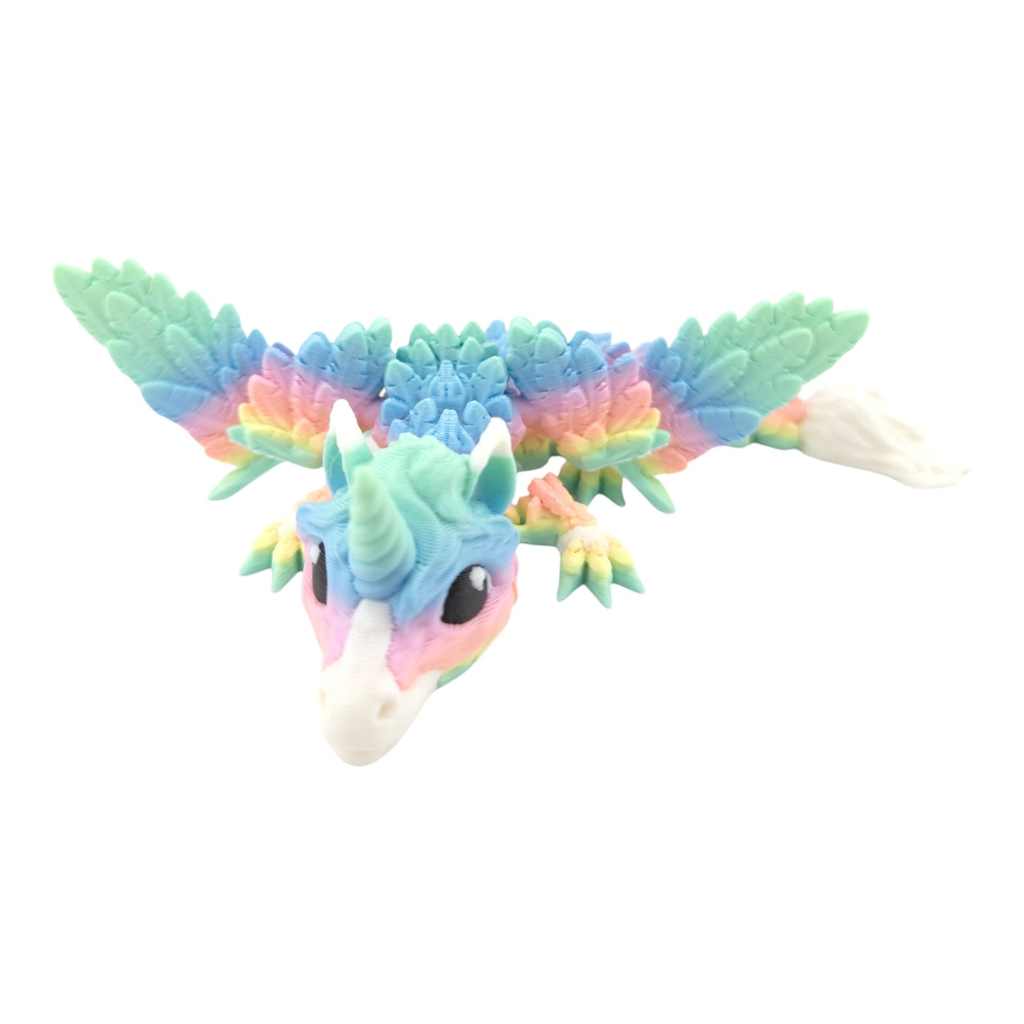 3D Printed Alicorn Dragon Figurine, 6 Inch Articulated Fantasy Collectible