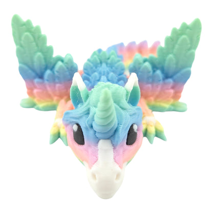 3D Printed Alicorn Dragon Figurine, 6 Inch Articulated Fantasy Collectible