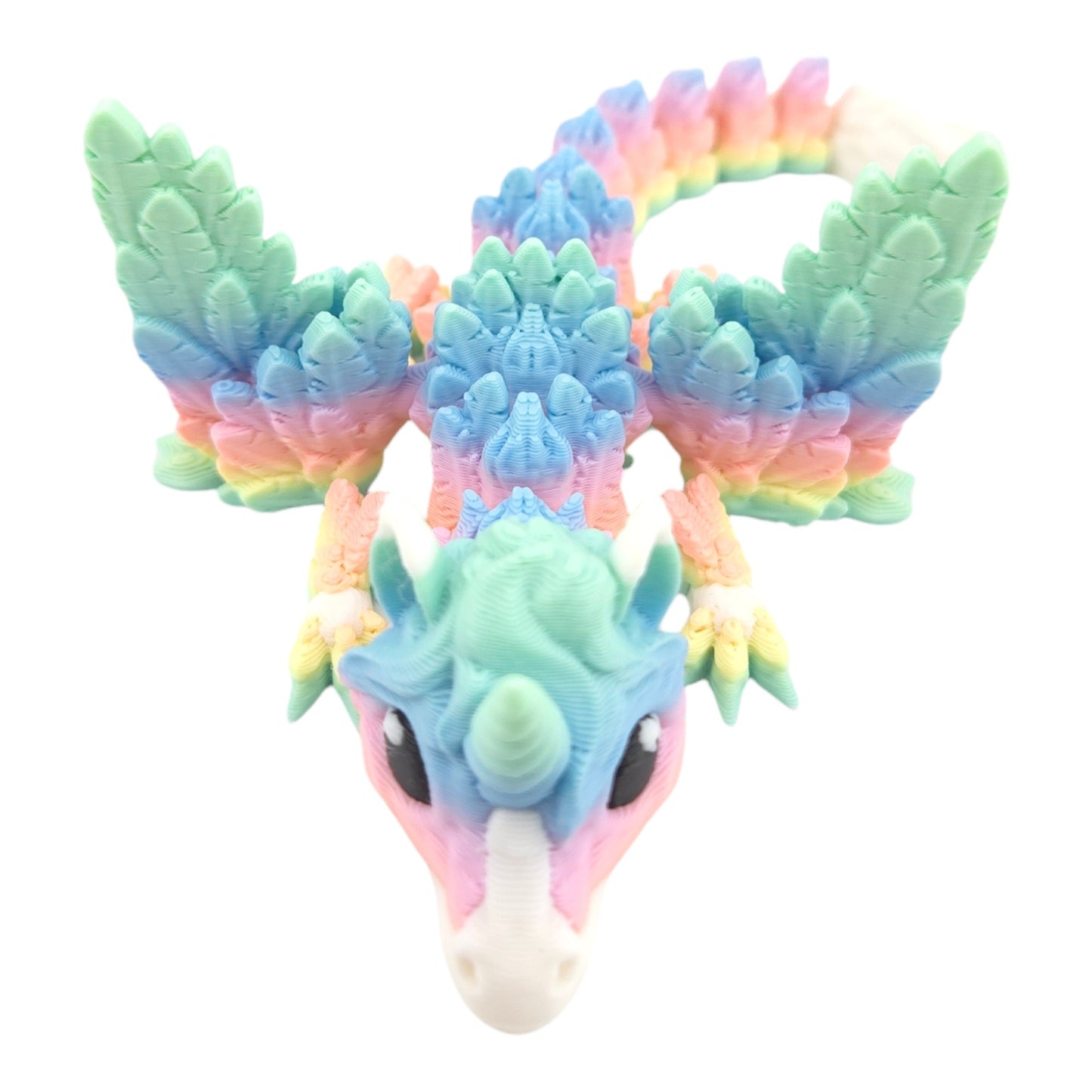 3D Printed Alicorn Dragon Figurine, 6 Inch Articulated Fantasy Collectible