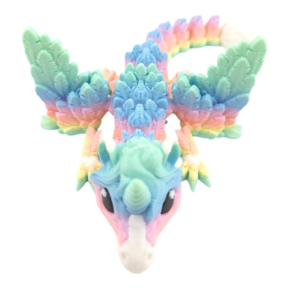 3D Printed Alicorn Dragon Figurine, 6 Inch Articulated Fantasy Collectible