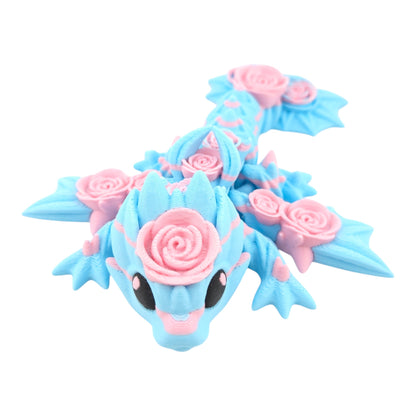 Rose Tiny Dragon face and floral detail