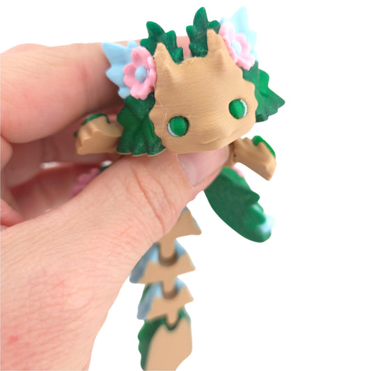 Articulated Cute Flexi Kosha Dragon  - Fantasy Creature - Desk Buddy - Decor Animal Flower Floral