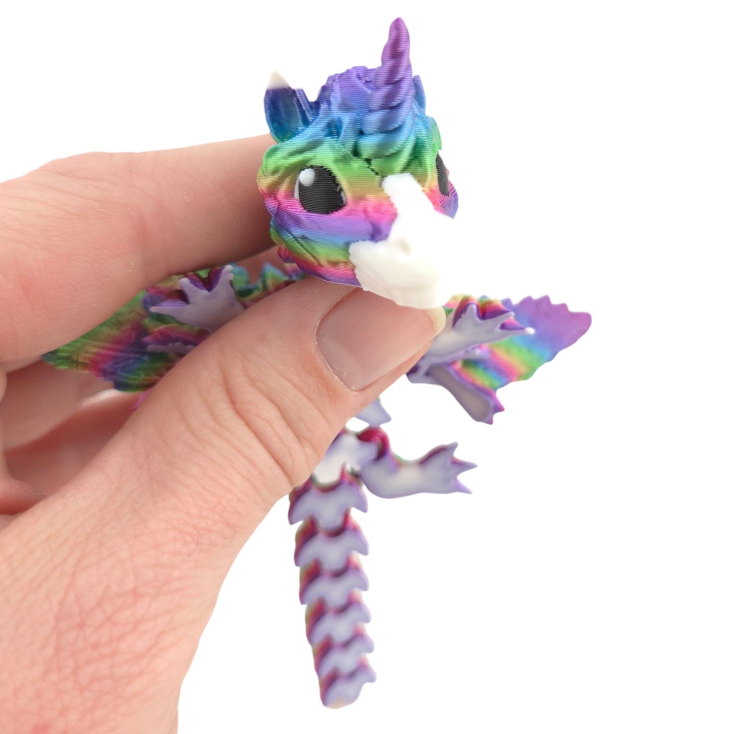3D Printed Alicorn Dragon Figurine, 6 Inch Articulated Fantasy Collectible
