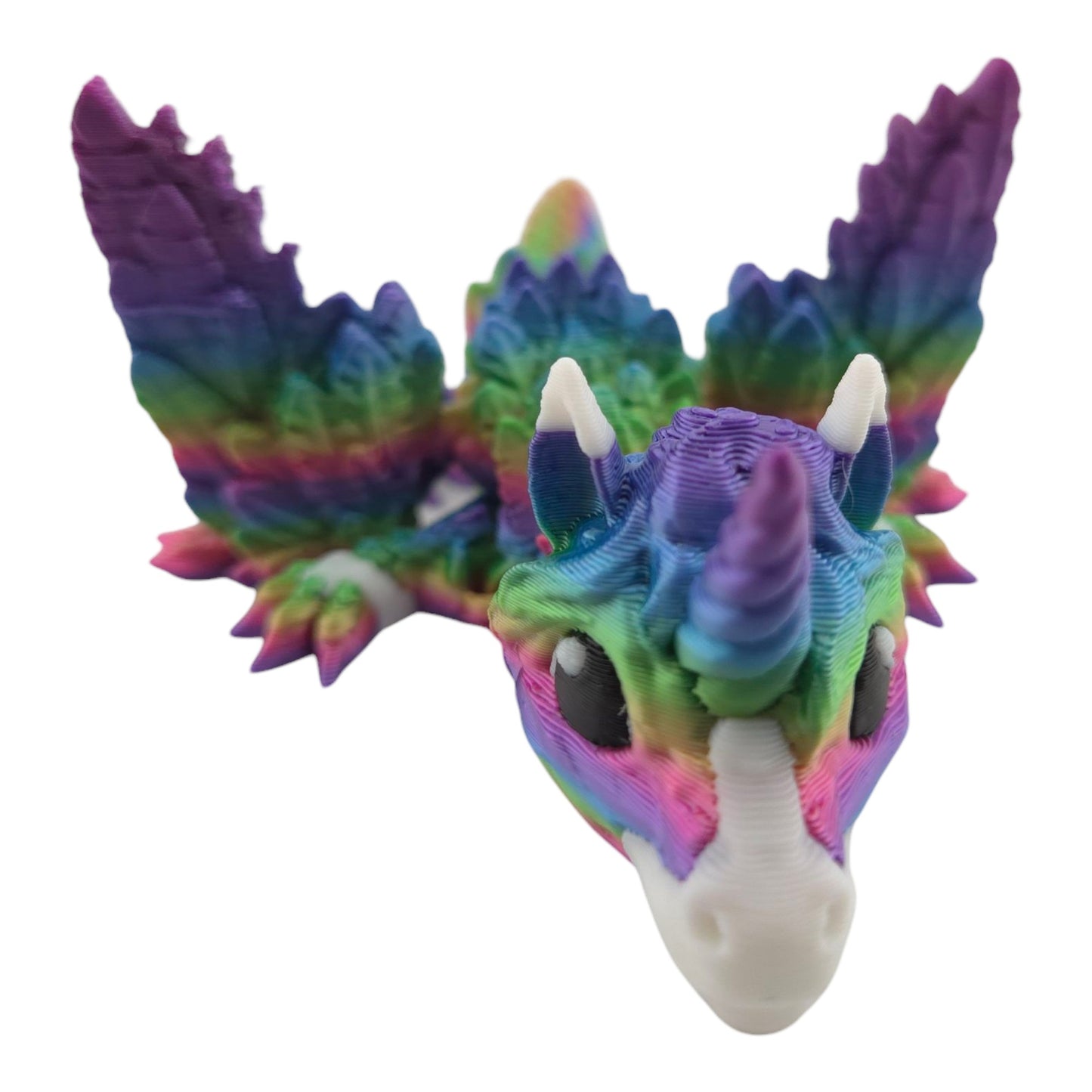 3D Printed Alicorn Dragon Figurine, 6 Inch Articulated Fantasy Collectible