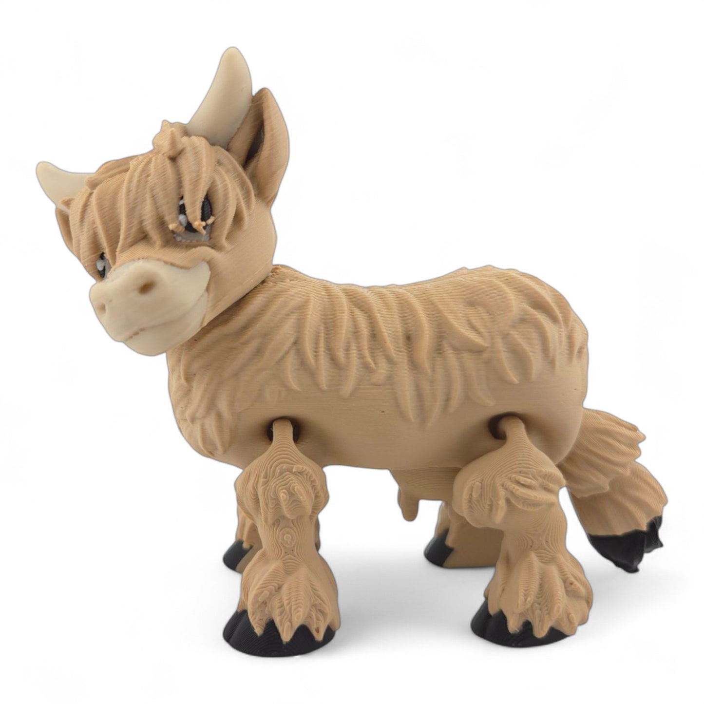 Highland Cow – 3D Printed Multicolor Articulated Figurine | Whimsical Desk or Shelf Decor