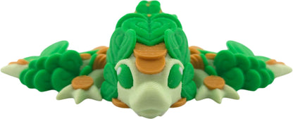 The Geek Galleria Lucky Dragon – 5" Articulated 3D Printed Clover Figurine | St. Patrick’s Day Desk Decor
