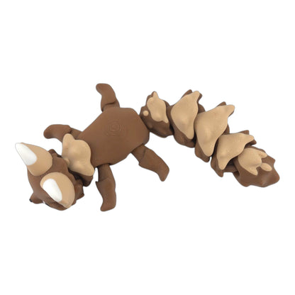 Articulated Caramel Flexi Fox - 3D Printed Fantasy Creature - Authorized Seller - Articulated Desk Buddy