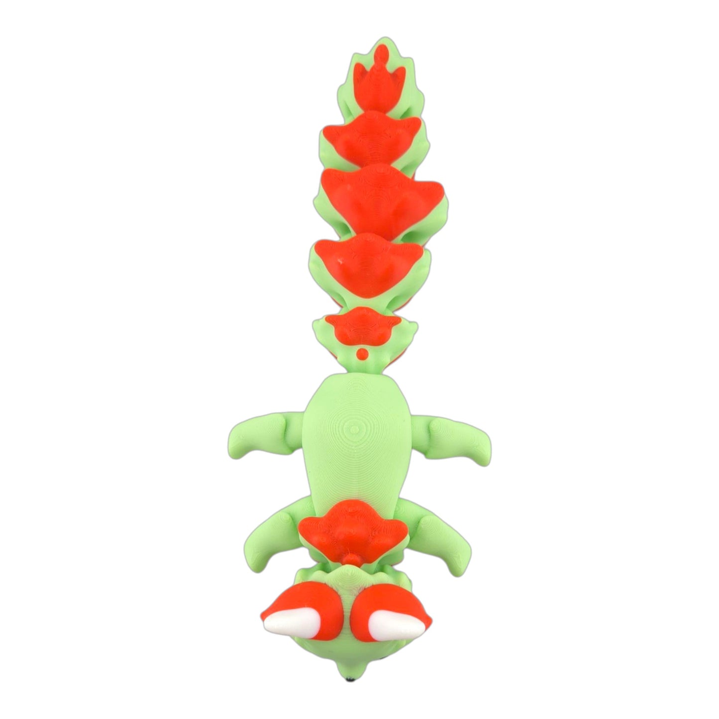 SugarCube The Peppermint Flexi Fox 7.5 Inches - 3D Printed Fantasy Creature - Articulated - Candy Themed Animal Desk Decor