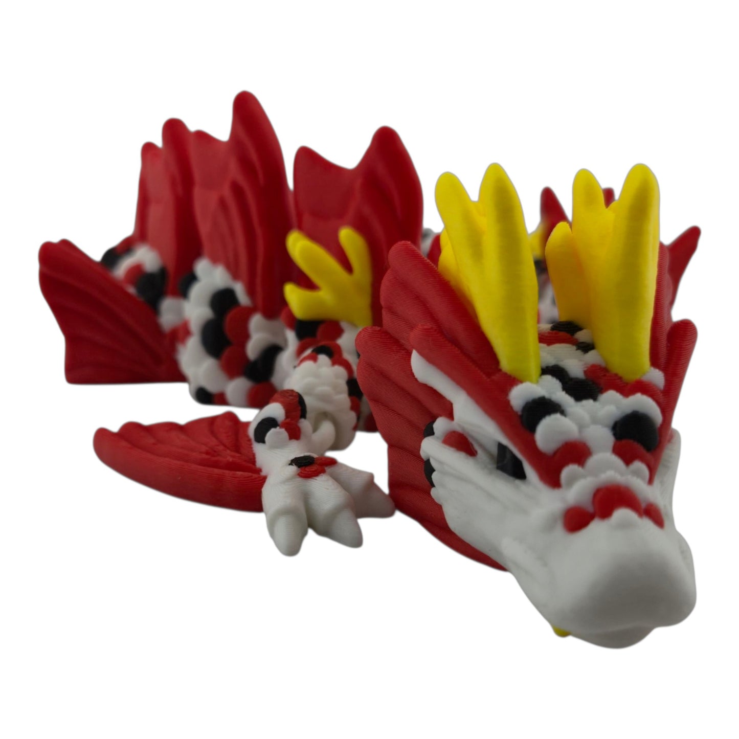 Koi Dragon – 18.75" Articulated Fantasy Figure | Large 3D Printed Collectible | Japanese-Inspired Desk & Shelf Decor