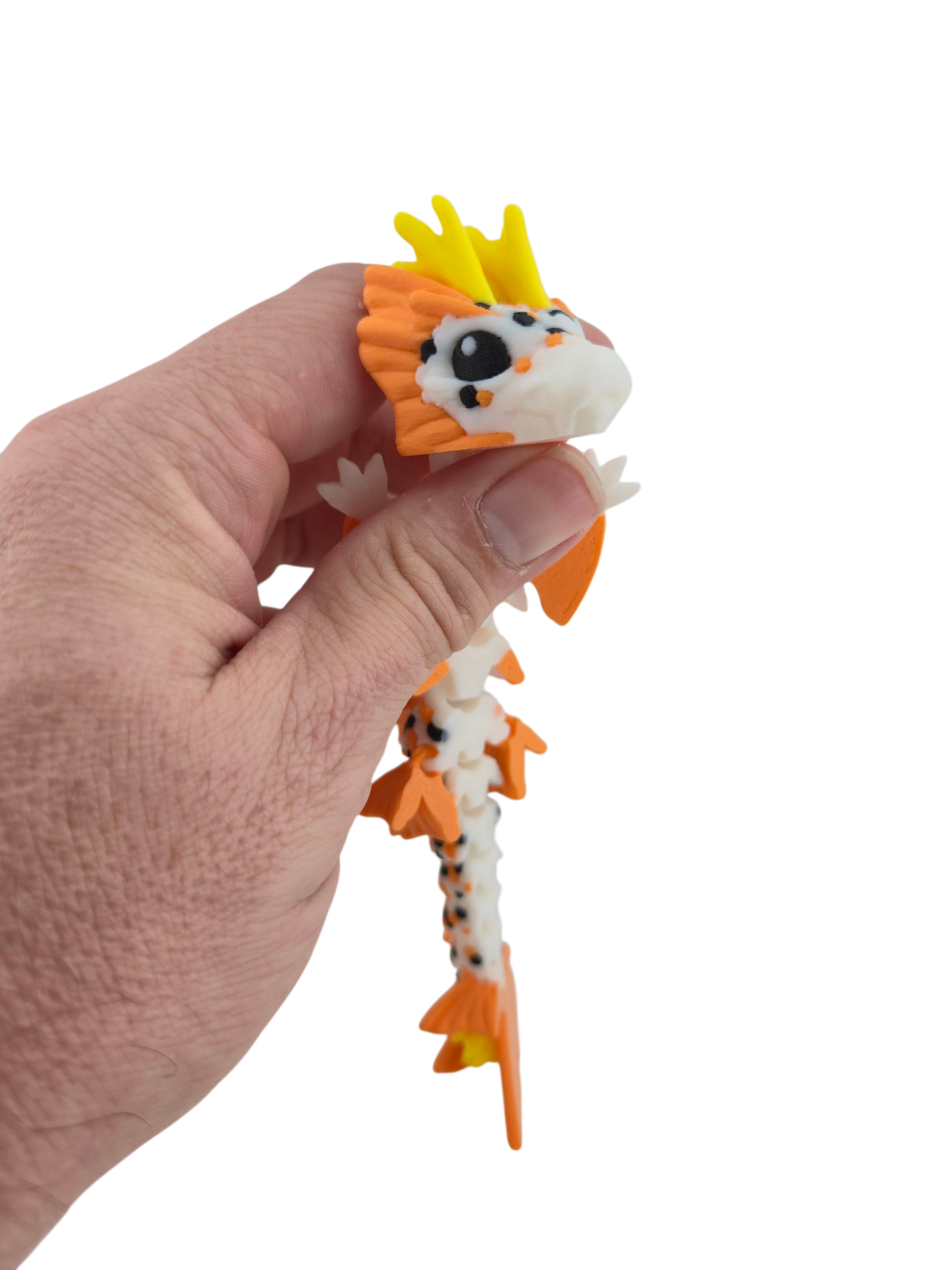 Baby Koi Dragon – 6" Articulated Fantasy Figure | 3D Printed Collectible | Japanese-Inspired Desk & Shelf Decor
