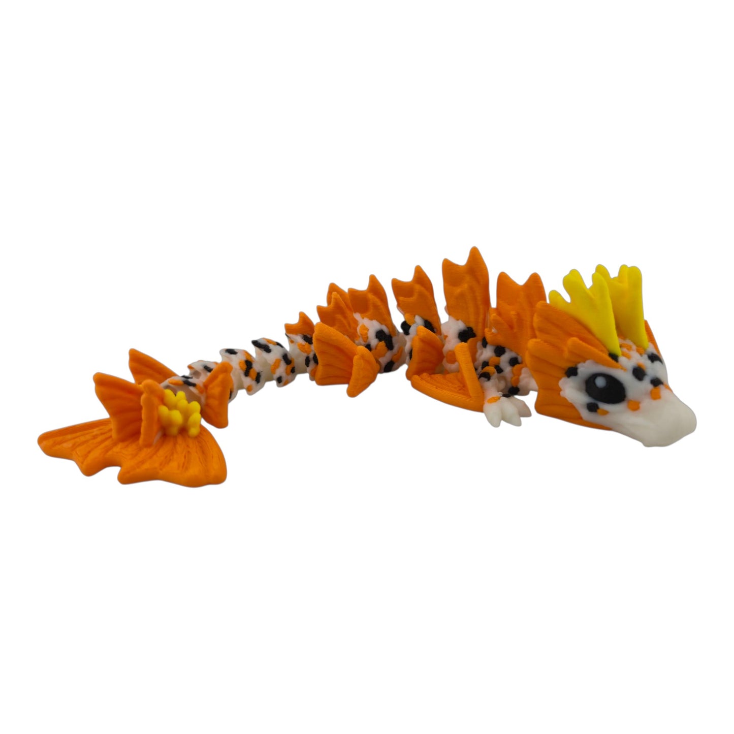 Baby Koi Dragon – 6" Articulated Fantasy Figure | 3D Printed Collectible | Japanese-Inspired Desk & Shelf Decor