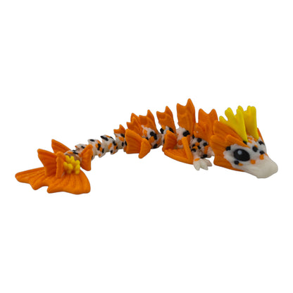 Baby Koi Dragon – 6" Articulated Fantasy Figure | 3D Printed Collectible | Japanese-Inspired Desk & Shelf Decor