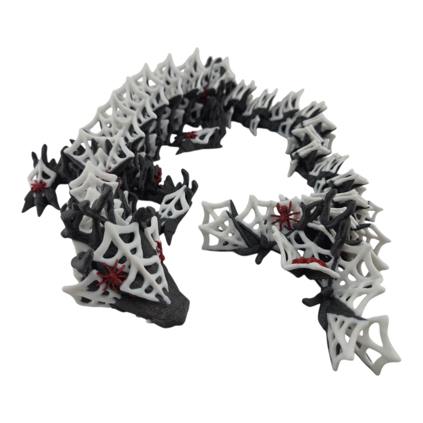 Wicked Dragon – Articulated 3D Printed Fantasy Figurine | Spider Web Halloween Collectible by Cinderwing3D