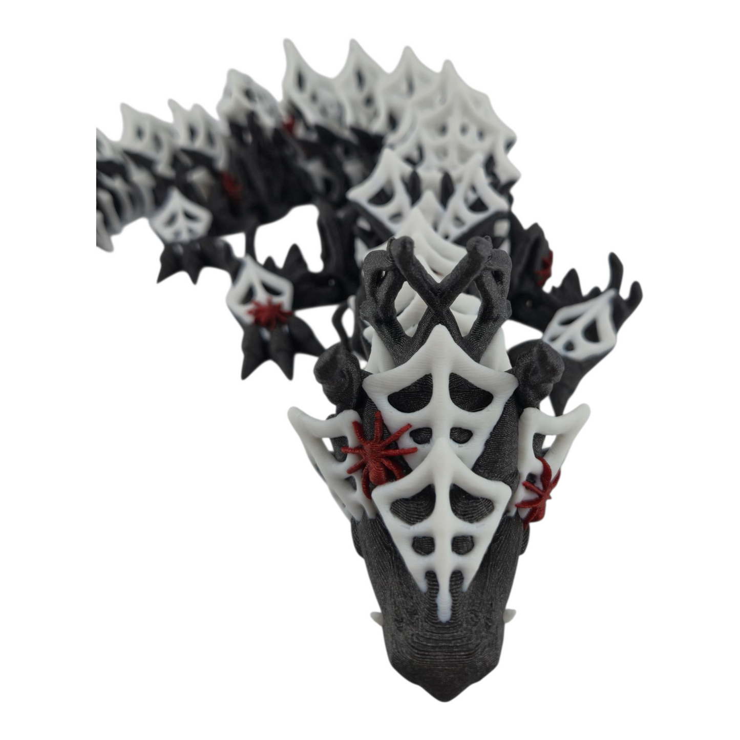 Wicked Dragon – Articulated 3D Printed Fantasy Figurine | Spider Web Halloween Collectible by Cinderwing3D