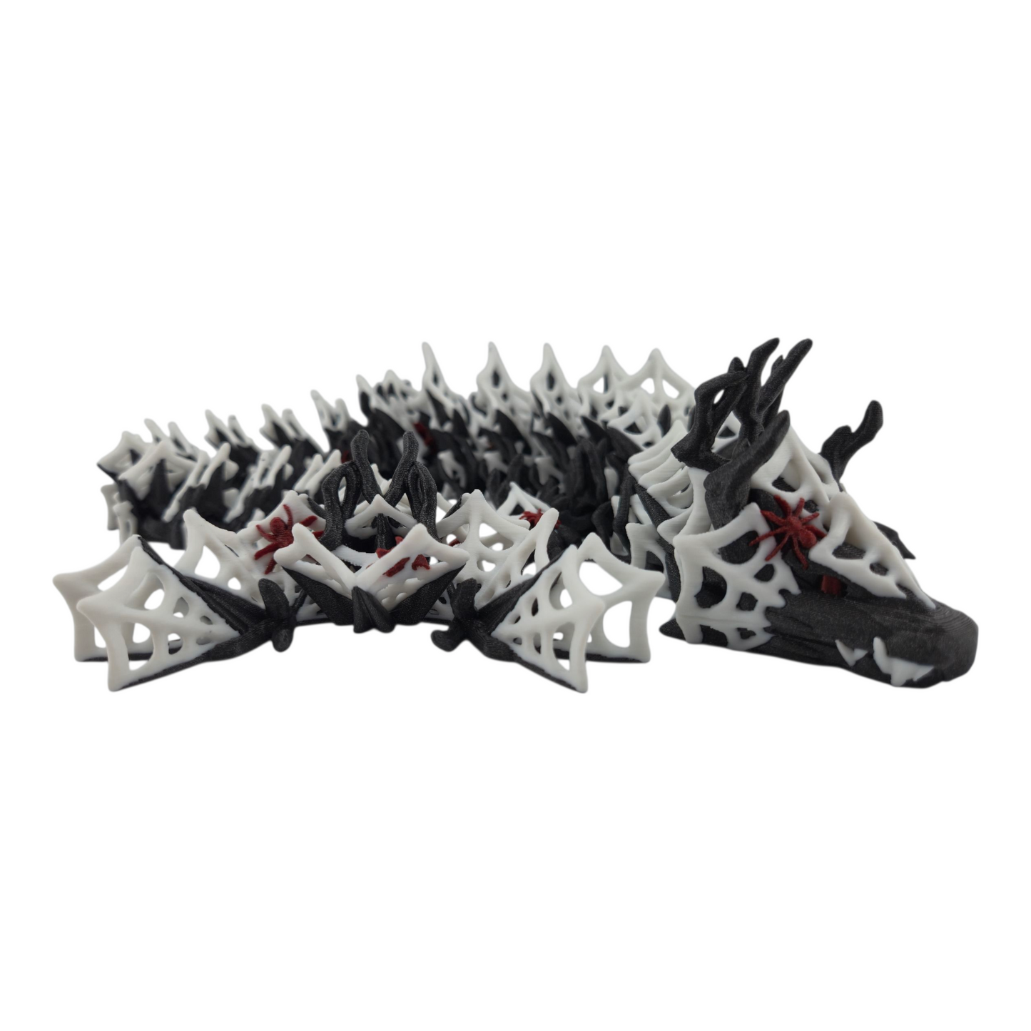 Wicked Dragon – Articulated 3D Printed Fantasy Figurine | Spider Web Halloween Collectible by Cinderwing3D