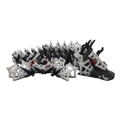 Wicked Dragon – Articulated 3D Printed Fantasy Figurine | Spider Web Halloween Collectible by Cinderwing3D