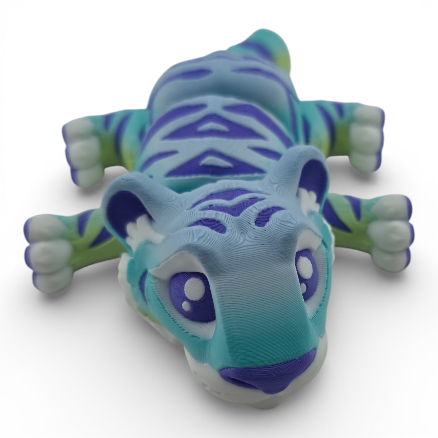 1 Rainbow Tiger – 3D Printed Articulated Figurines | Flexible Collectible Desk Decor