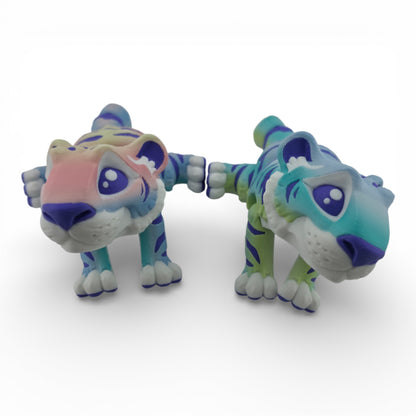1 Rainbow Tiger – 3D Printed Articulated Figurines | Flexible Collectible Desk Decor