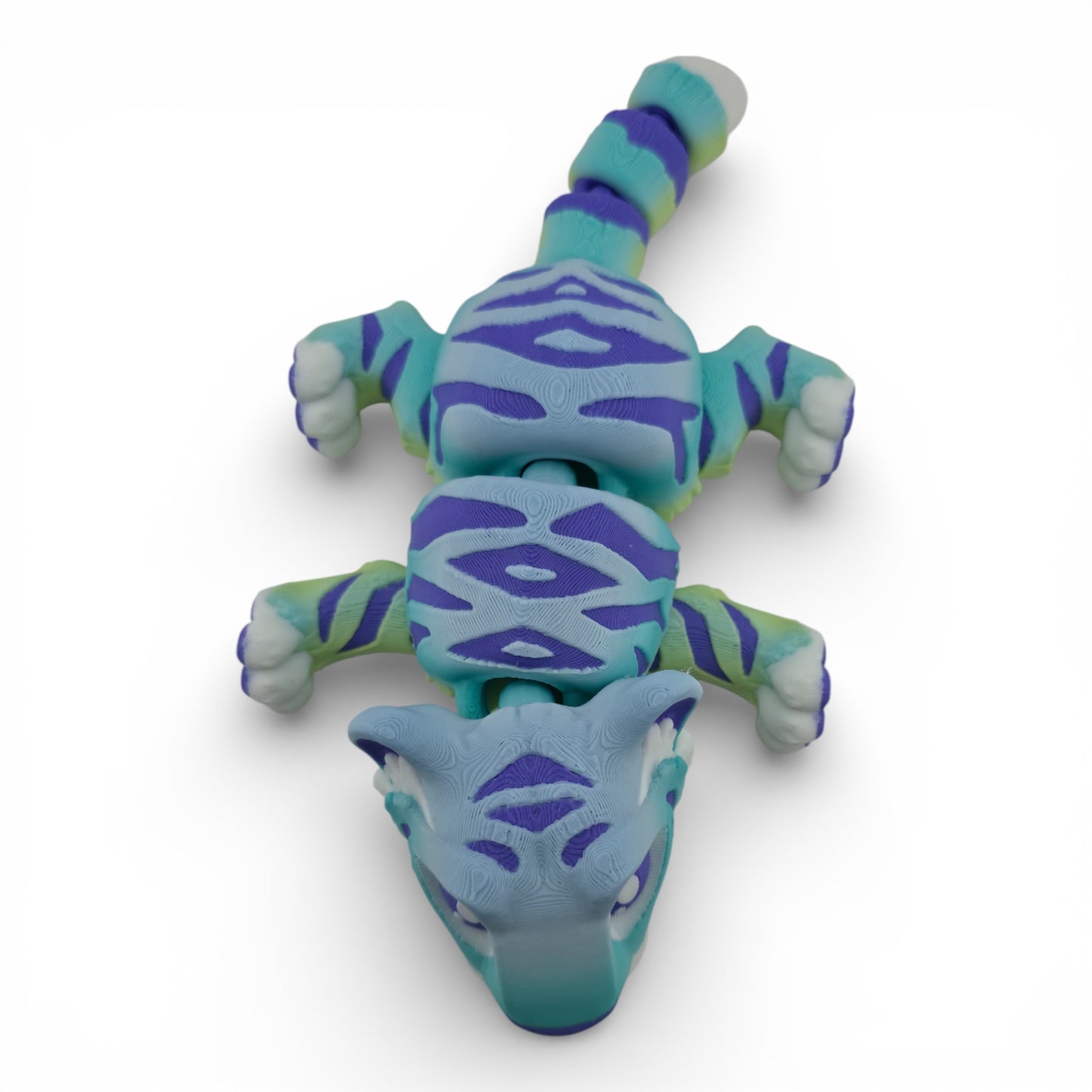 1 Rainbow Tiger – 3D Printed Articulated Figurines | Flexible Collectible Desk Decor