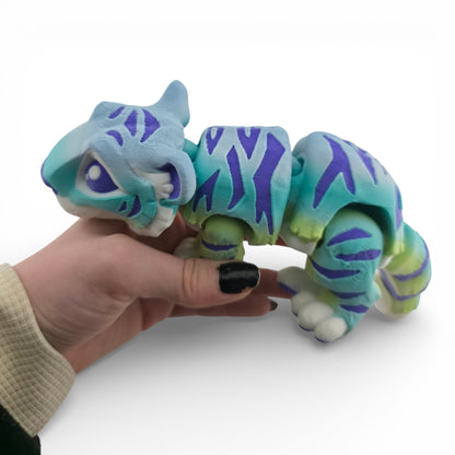 1 Rainbow Tiger – 3D Printed Articulated Figurines | Flexible Collectible Desk Decor
