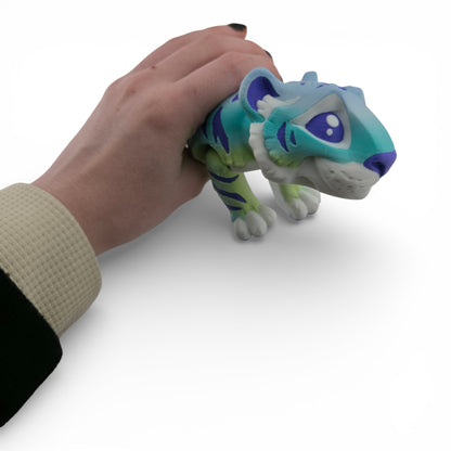1 Rainbow Tiger – 3D Printed Articulated Figurines | Flexible Collectible Desk Decor